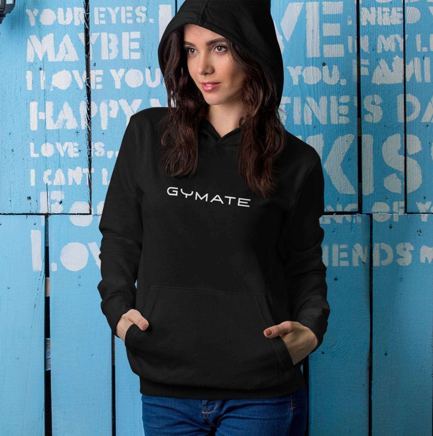 Women's Designer Hoodies Original Gymate ctr/large black