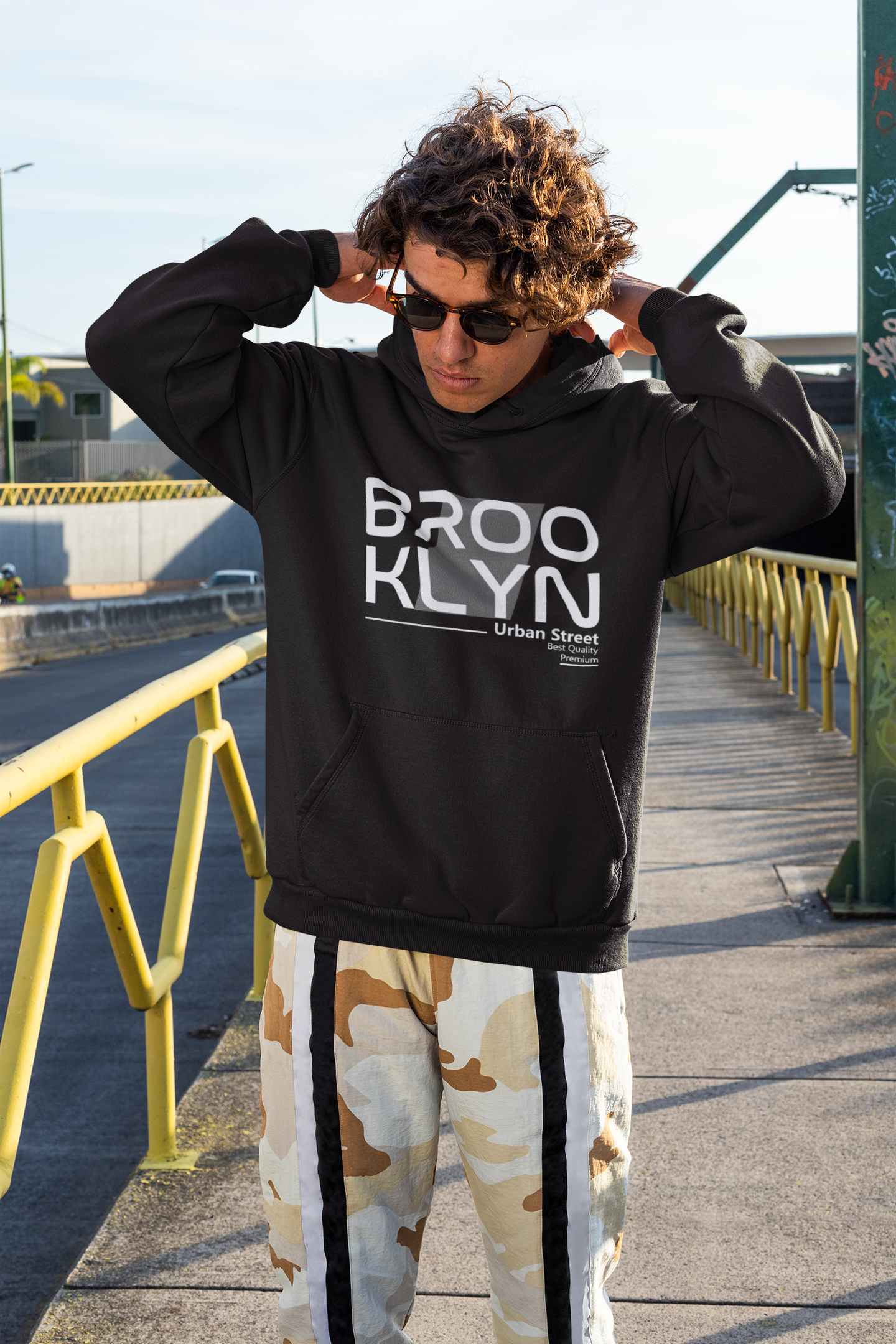 black Mens Branded Tops – Brooklyn Style logo for Casual & activewear