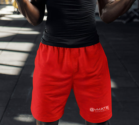 Activewear Mens Gym Shorts | Sweat Wicking Red 2