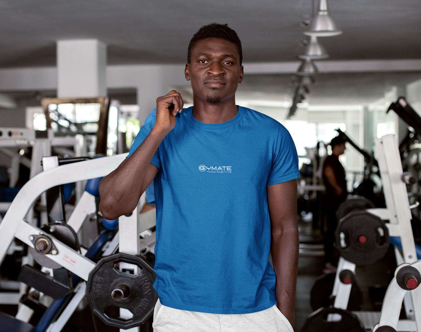 Gym tops for men Activewear Recycled Performance T-shirt Think Positive ctr/sml sapphire blue
