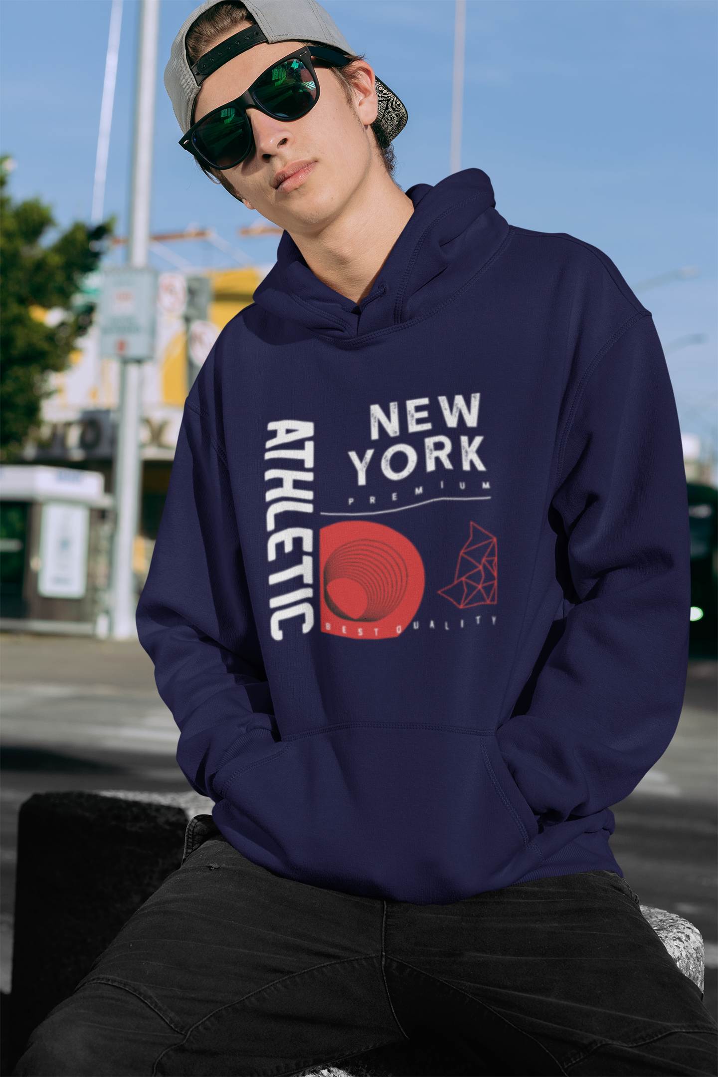 Kids Hoodies/Youth Activewear Boys & Girls Hoodies Athletic New York navy boys