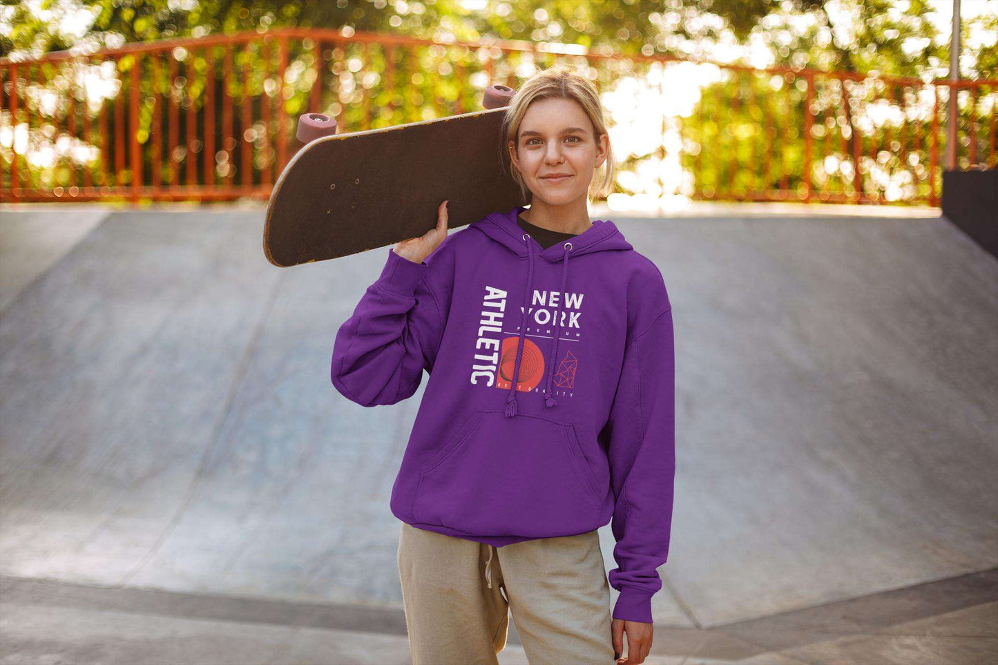 Kids Hoodies/Youth Activewear Boys & Girls Hoodies Athletic New York purple girls
