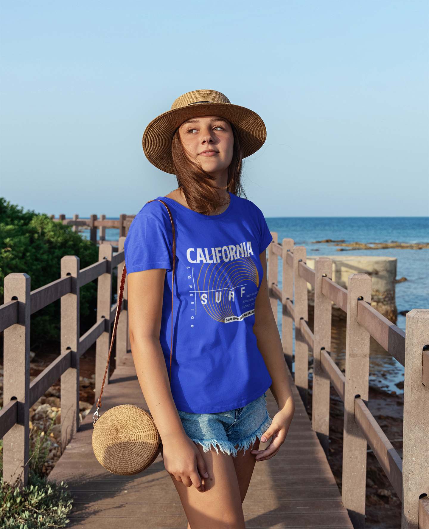 Slogan T-Shirts Youth/Kids Motivational | California surf blue girls