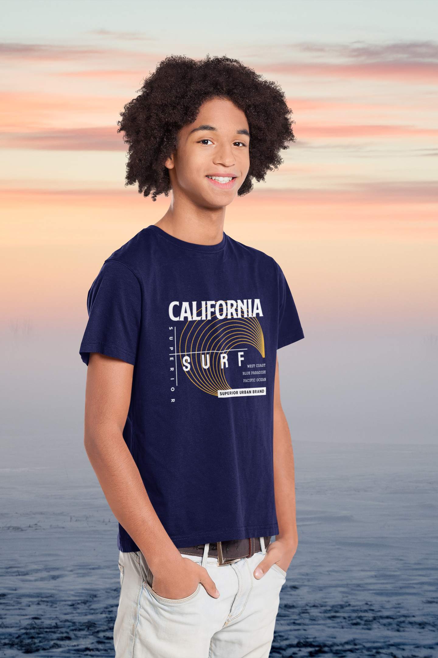 Slogan T-Shirts Youth/Kids Motivational | California surf navy boys