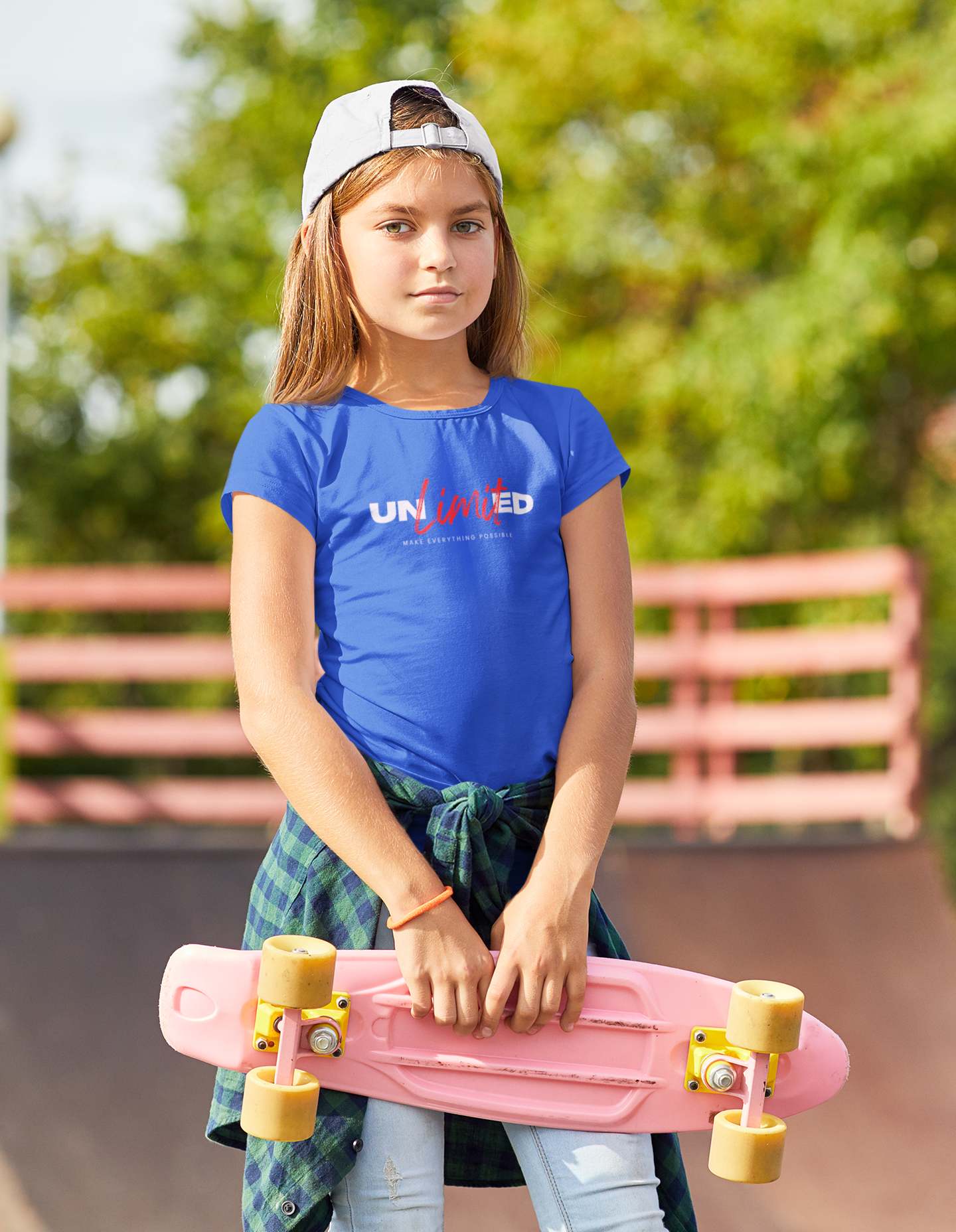 Slogan T Shirts Youth/Kids Motivational | Unlimited blue girls