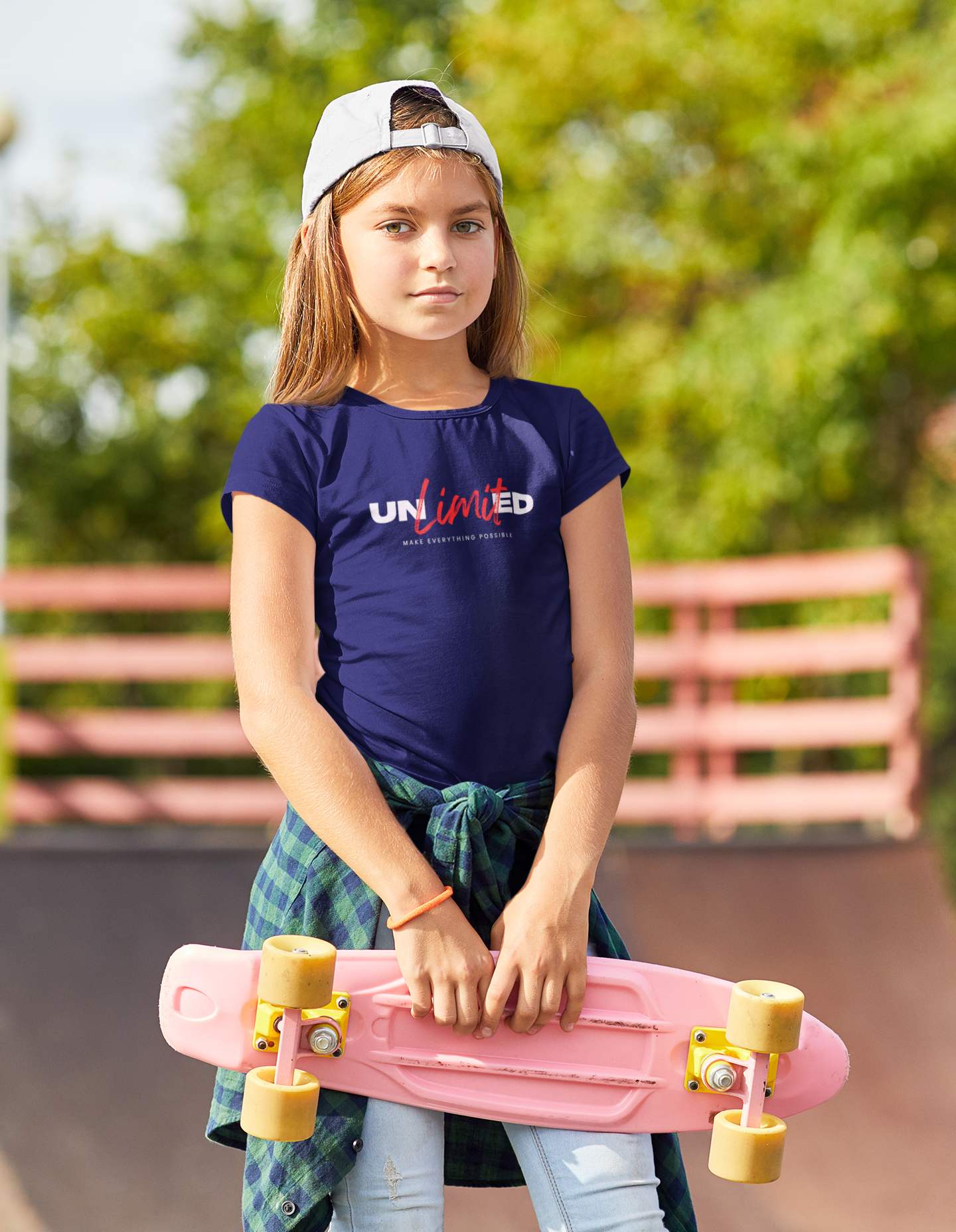 Slogan T Shirts Youth/Kids Motivational | Unlimited navy girls