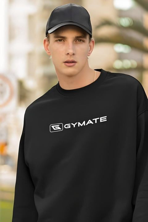 Mens Sports Sweatshirt Essentials Range Black Large white logo