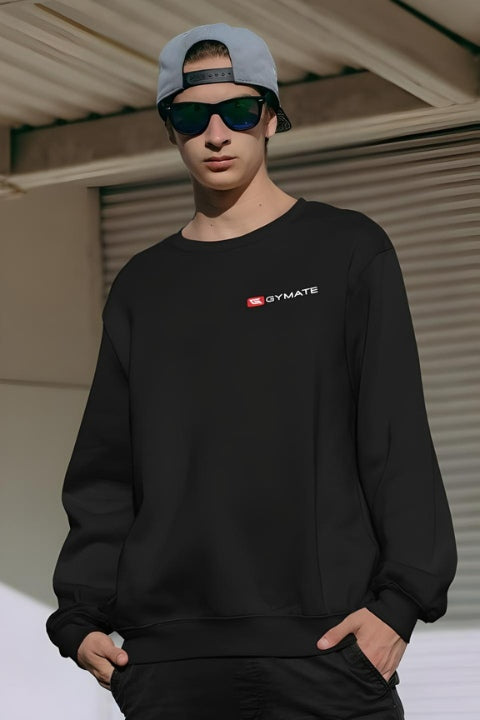 Mens Athletic Essentials Sports Sweatshirt Black Chest red/white logo
