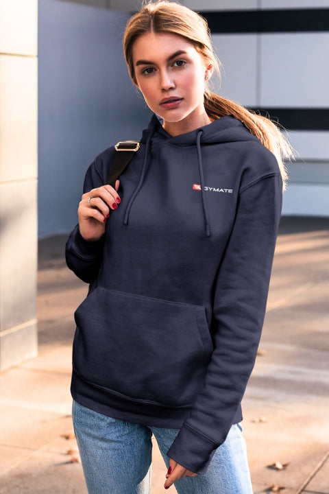 Womens Athletic Essentials Sports Hoodie Navy Chest red white logo