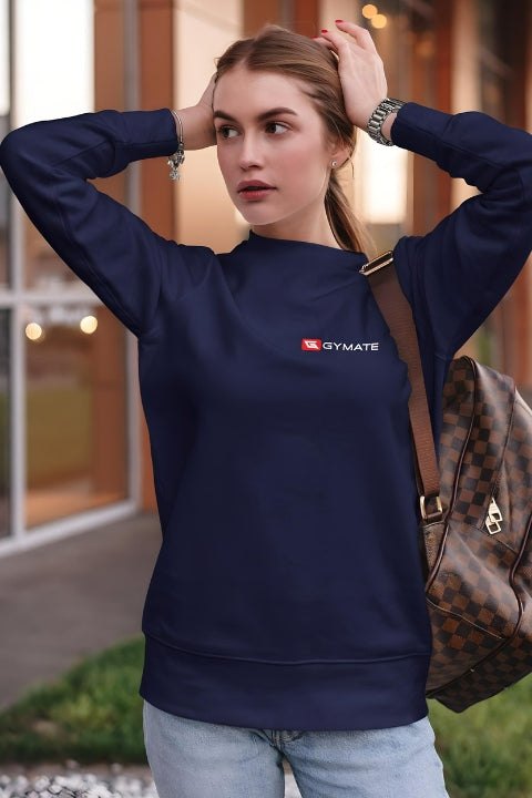 Womens Athletic Essentials Sports Sweatshirt Navy Chest red/white logo