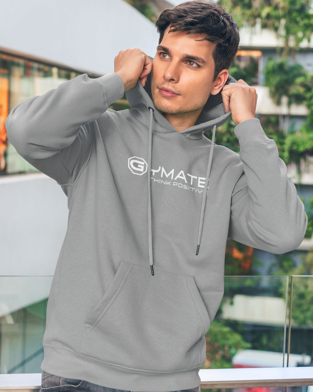 man wearing grey Branded mens hoodies