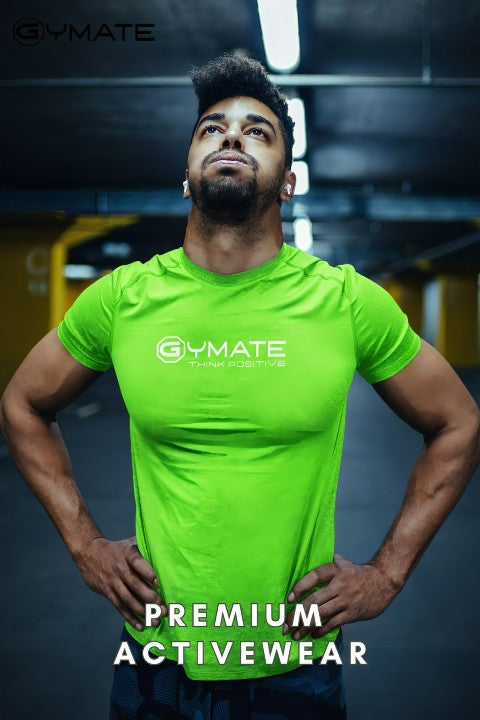 Affordable Activewear Premium Panelled Wicking T shirt lime green 