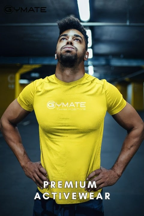 Affordable Activewear Premium Panelled Wicking T shirt yellow