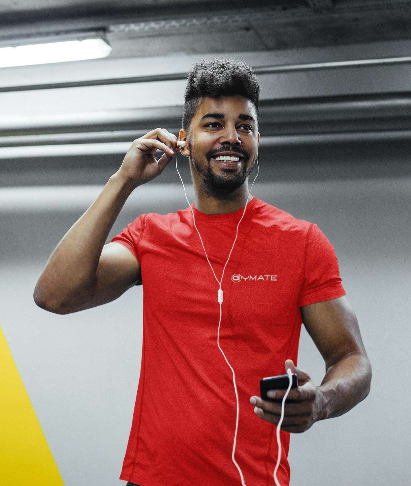 Recycled gym T-shirts for men High Quality Gymate chest Logo red