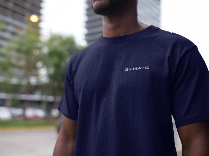 Mens t shirts Gymate original logo chest Navy