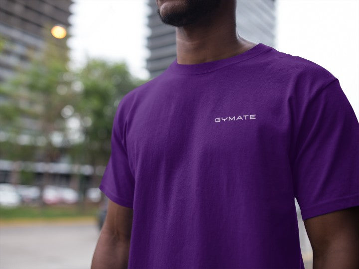 Mens t shirts Gymate original logo [chest] Purple