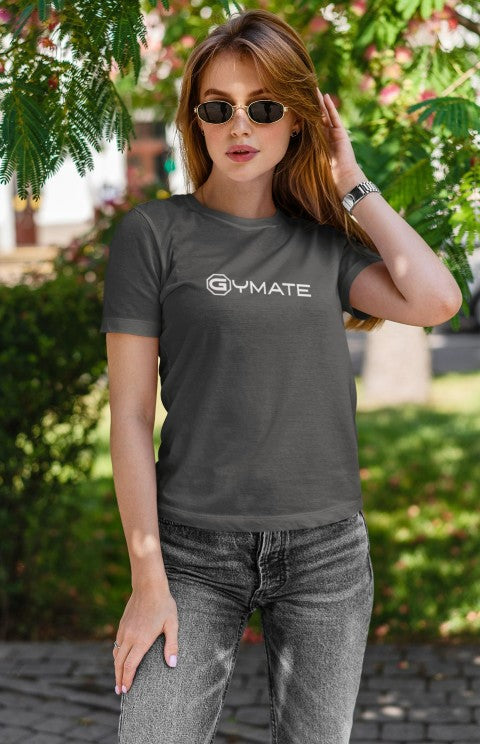 Womens T shirt Gymate branded grey