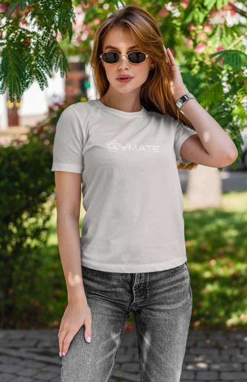 Womens T shirt Gymate branded sports grey