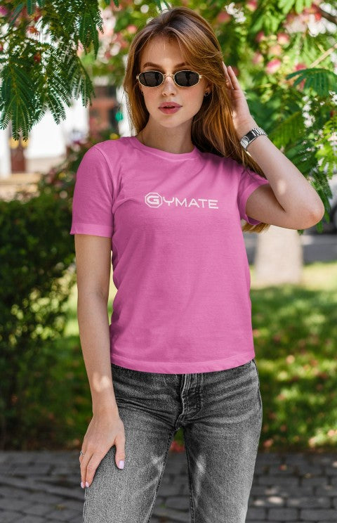 Womens T shirt Gymate branded pink