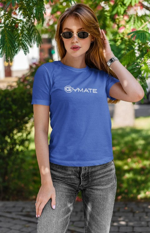Womens T shirt Gymate branded blue