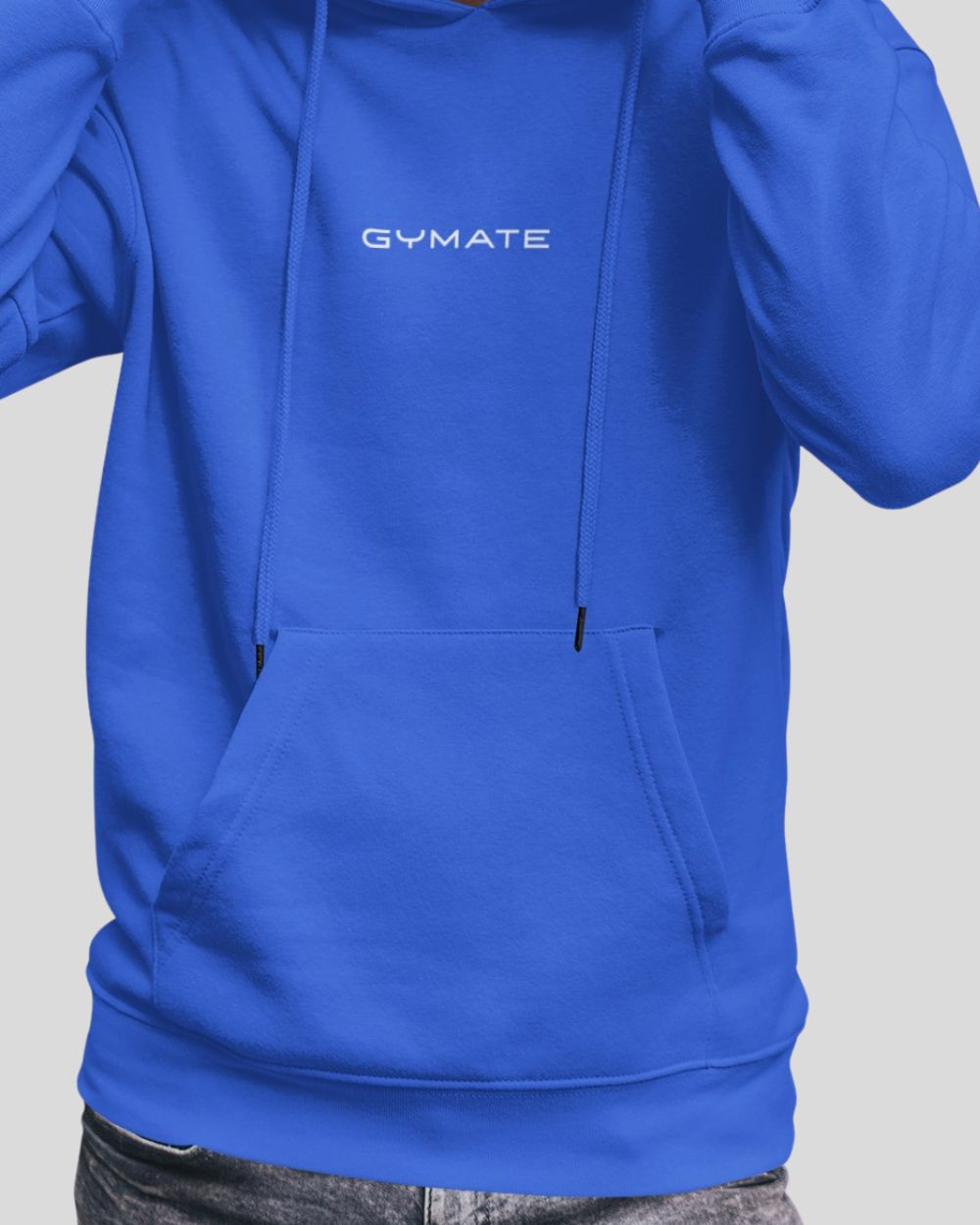 royal blue Mens Athleisure Hoodies Gymate Original close up hem