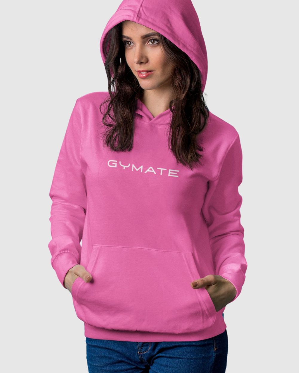Womens Athleisure Hoodies Original Gymate ctr large pink