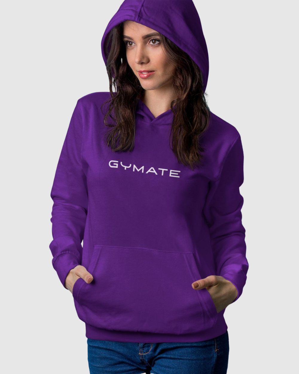 Womens Athleisure Hoodies Original Gymate ctr large purple