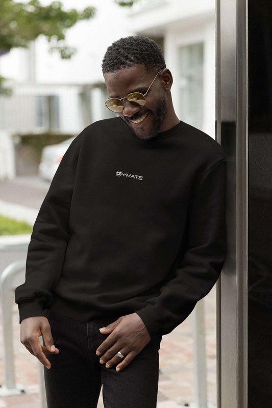 Mens Designer Sweatshirts Gymate Logo [sml/ctr] black