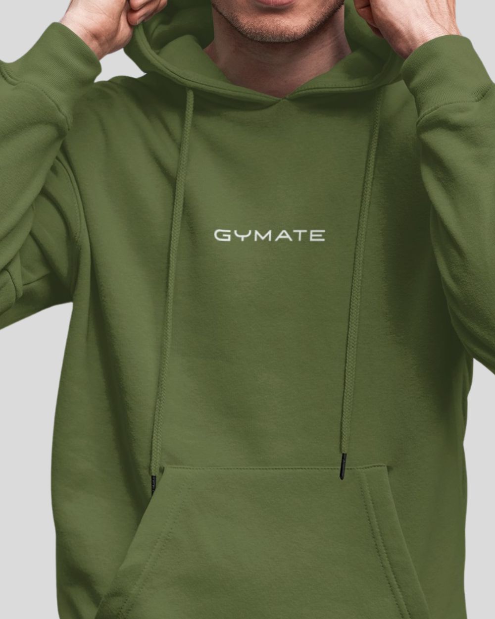 green Mens Athleisure Hoodies Gymate Original close up front