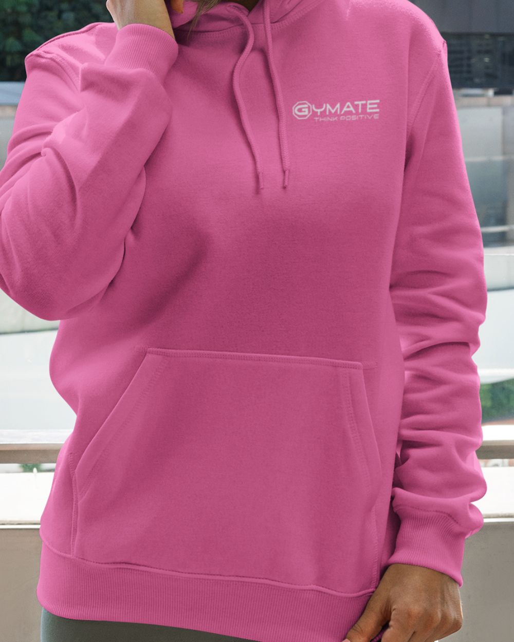 pink womens Hoodies Designer close up front