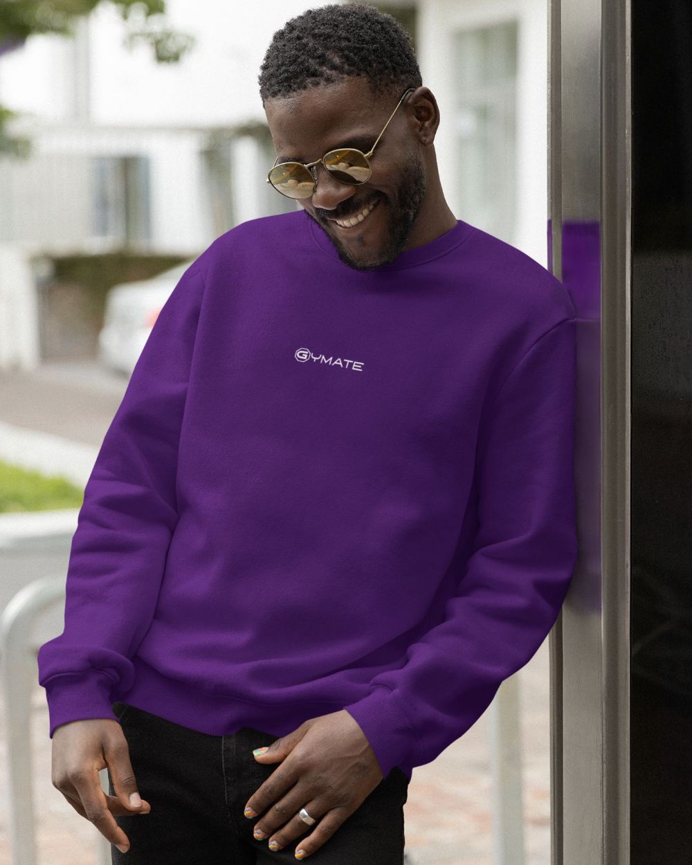purple Mens Designer Sweatshirts Gymate Logo