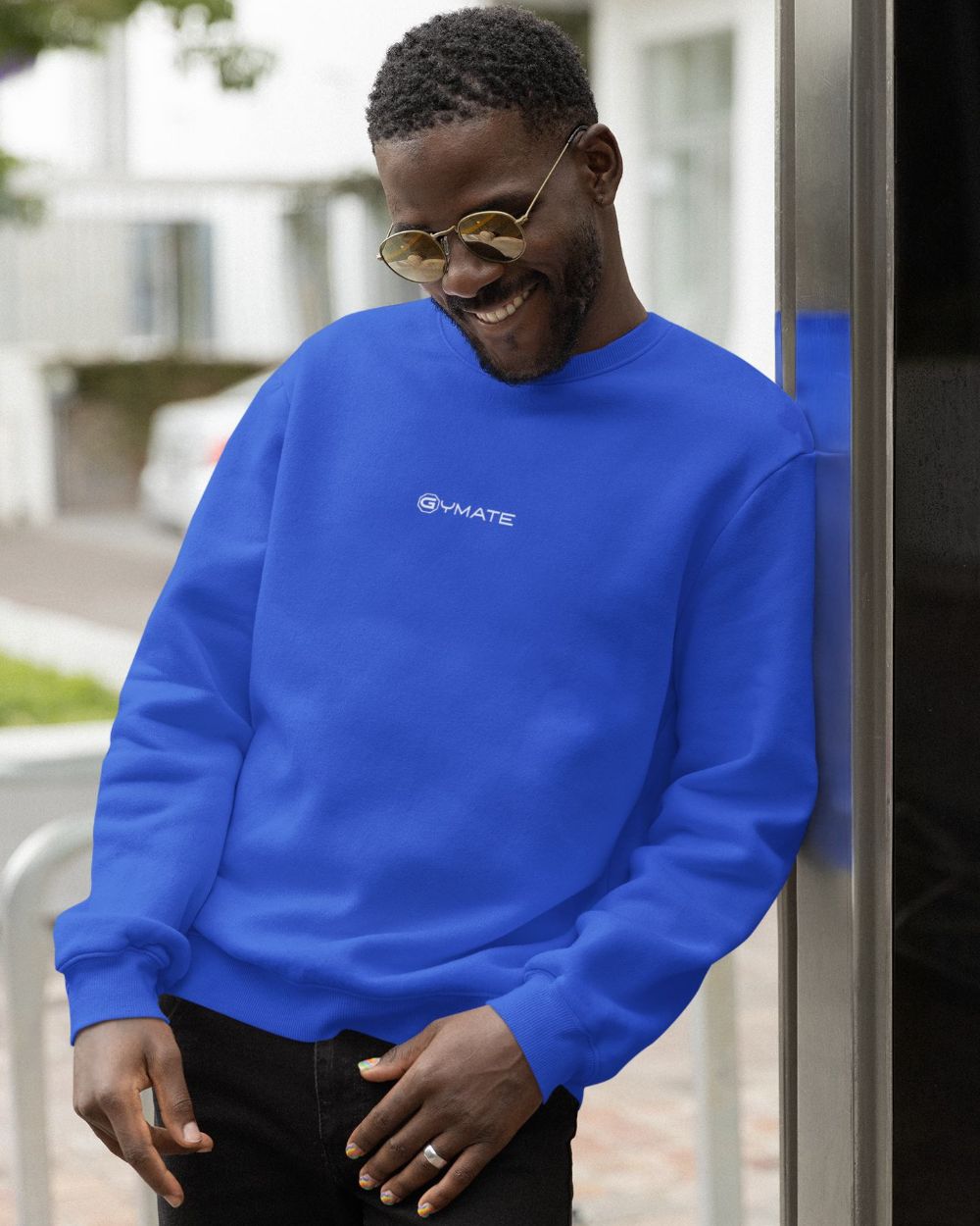 royal blue Mens Designer Sweatshirts Gymate Logo