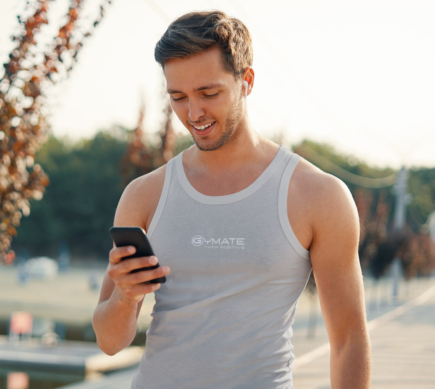 Mens Vest Tops Designer small logo sports grey