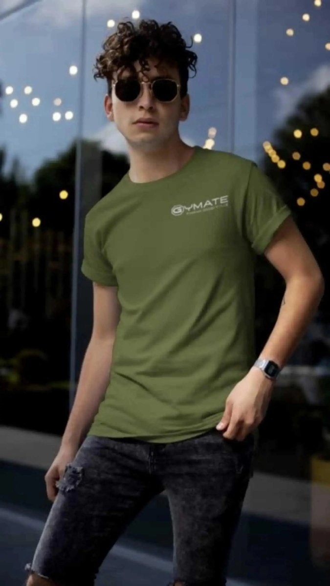Designer mens t shirts Gymate Branded Active and Leisure Wear green
