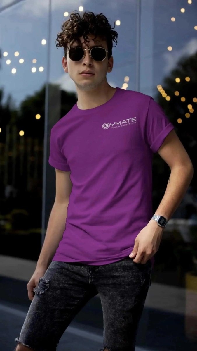 Designer mens t shirts Gymate Branded Active and Leisure Wear purple