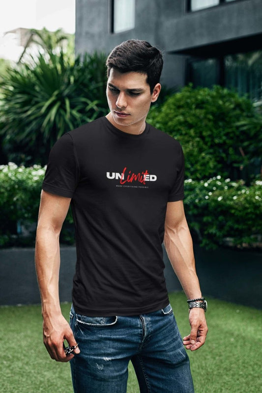 designer T-Shirts for men to inspire Men | unlimited black