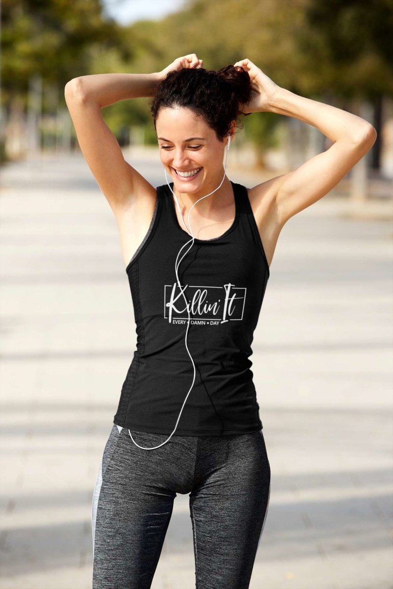 Stylish Vest Top for Women Activewear / Athleisure Killin It logo black