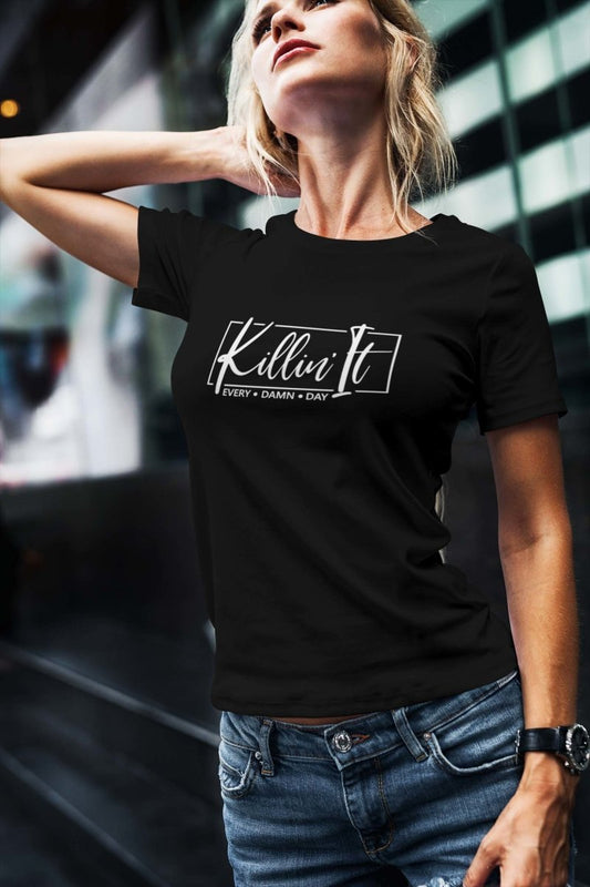 Graphic Tee Women T shirts Activewear / Athleisure wear | Killin It black