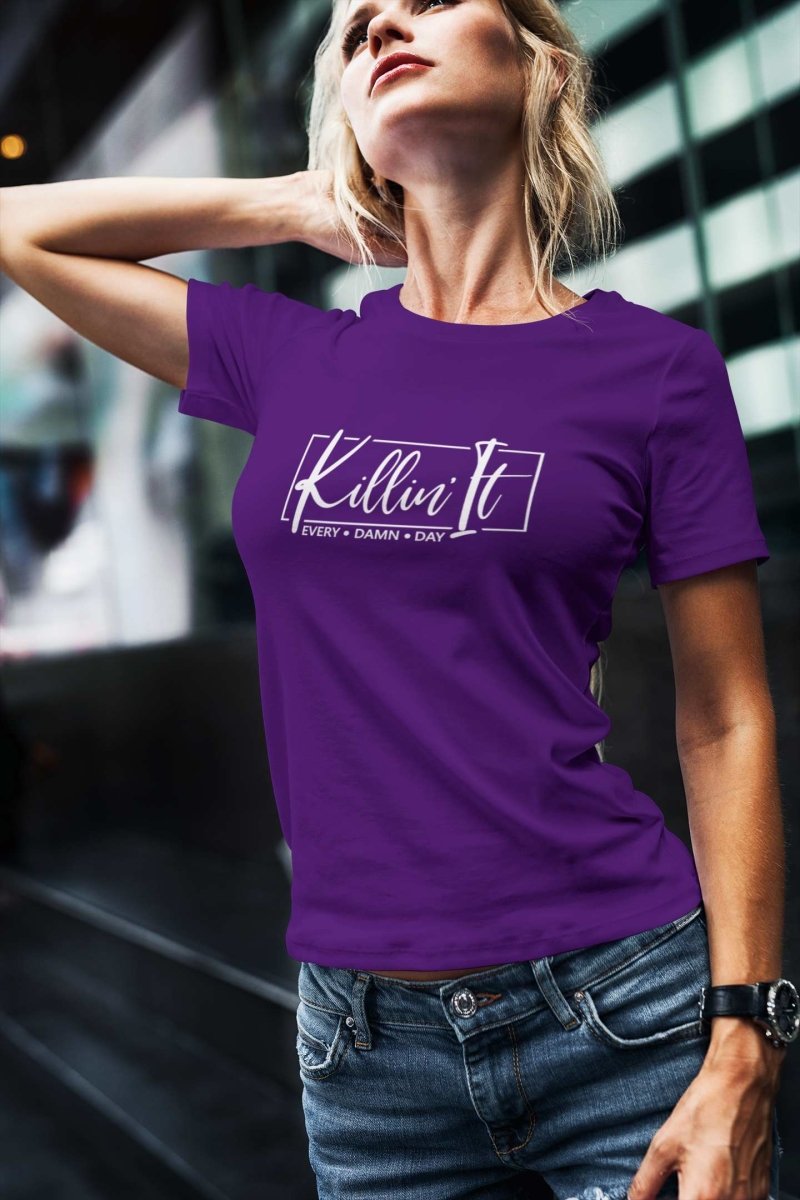 Graphic Tee Women T shirts Activewear / Athleisure wear | Killin It purple