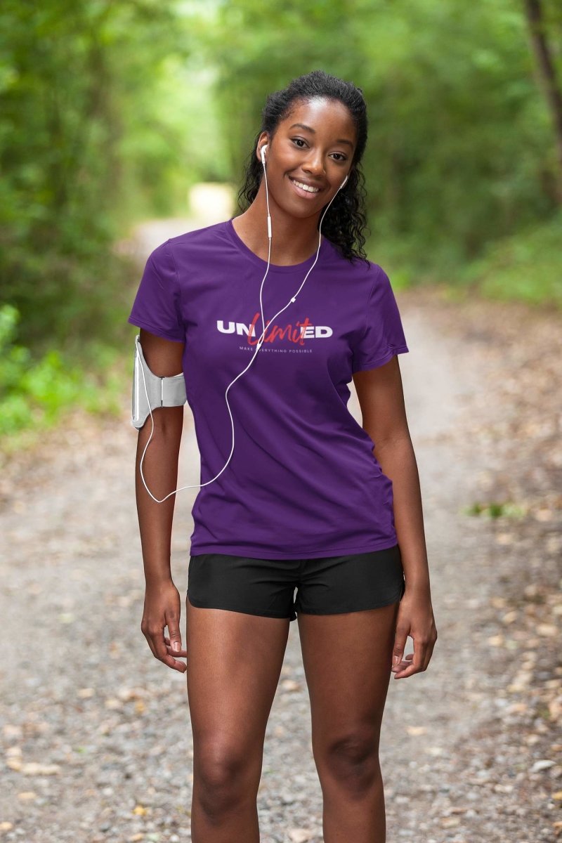 womens designer t-shirts Activewear & leisure wear | unlimited purple