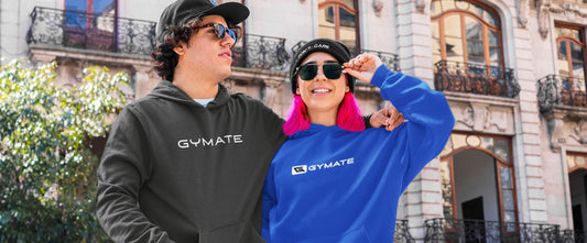 man and woman wearing designer hoodie from Gymate athleisure collection
