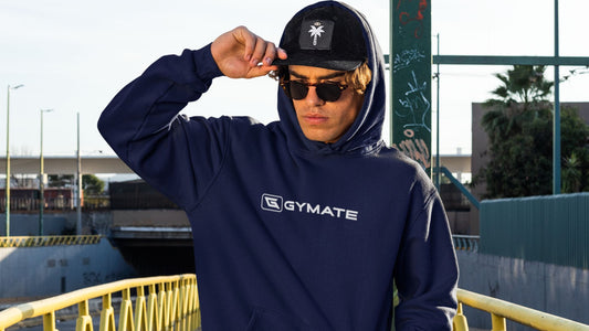 Blue atyhletic essentials gymate logo for our UK Stylish Sports Sweatshirts for Men