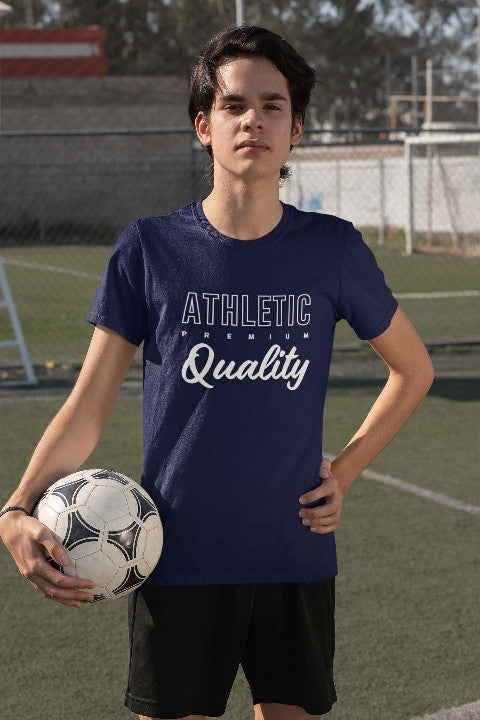 gymate pro teens t shirt athletic quality slogan t shirts boys navy