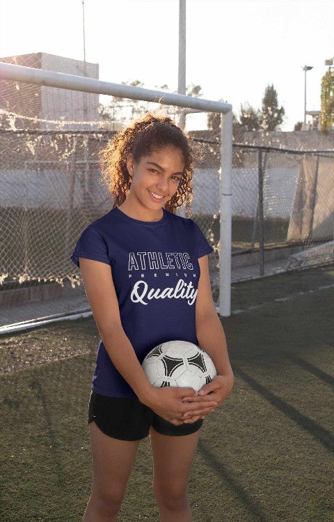 gymate pro teens t shirt athletic quality slogan t shirts girls navy
