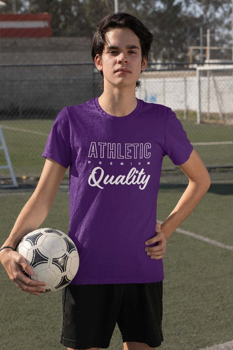 gymate pro teens t shirt athletic quality slogan t shirts boys purple 