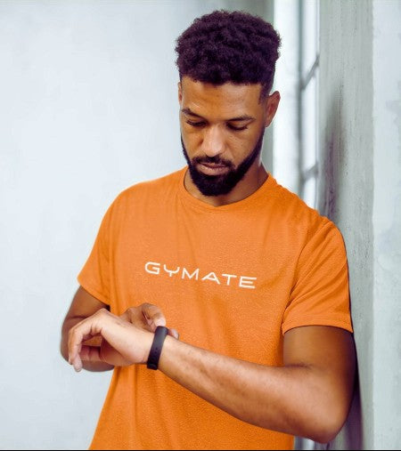performance activewear t shirt original gymate design orange