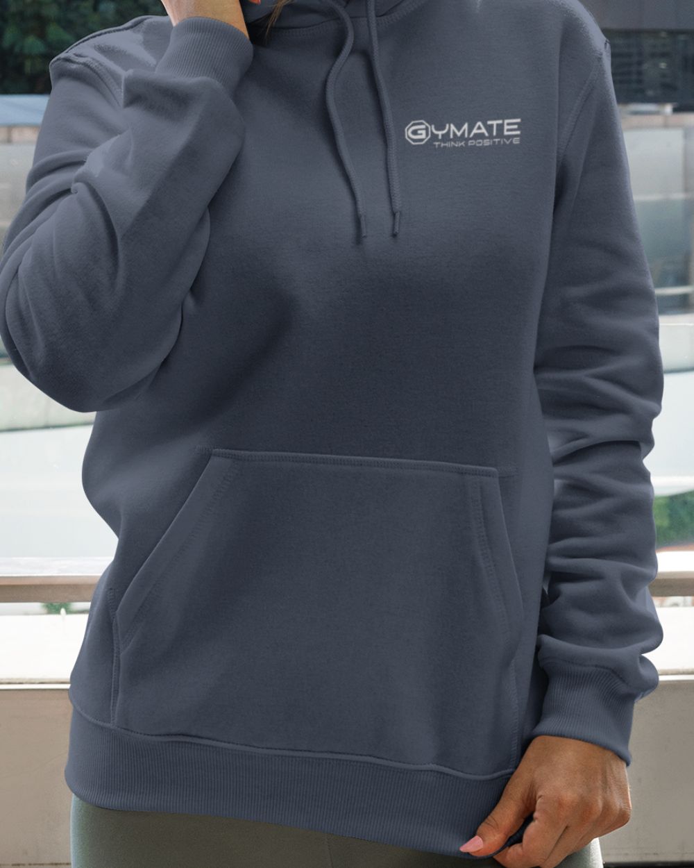 airforce blue womens Hoodies Designer close up front