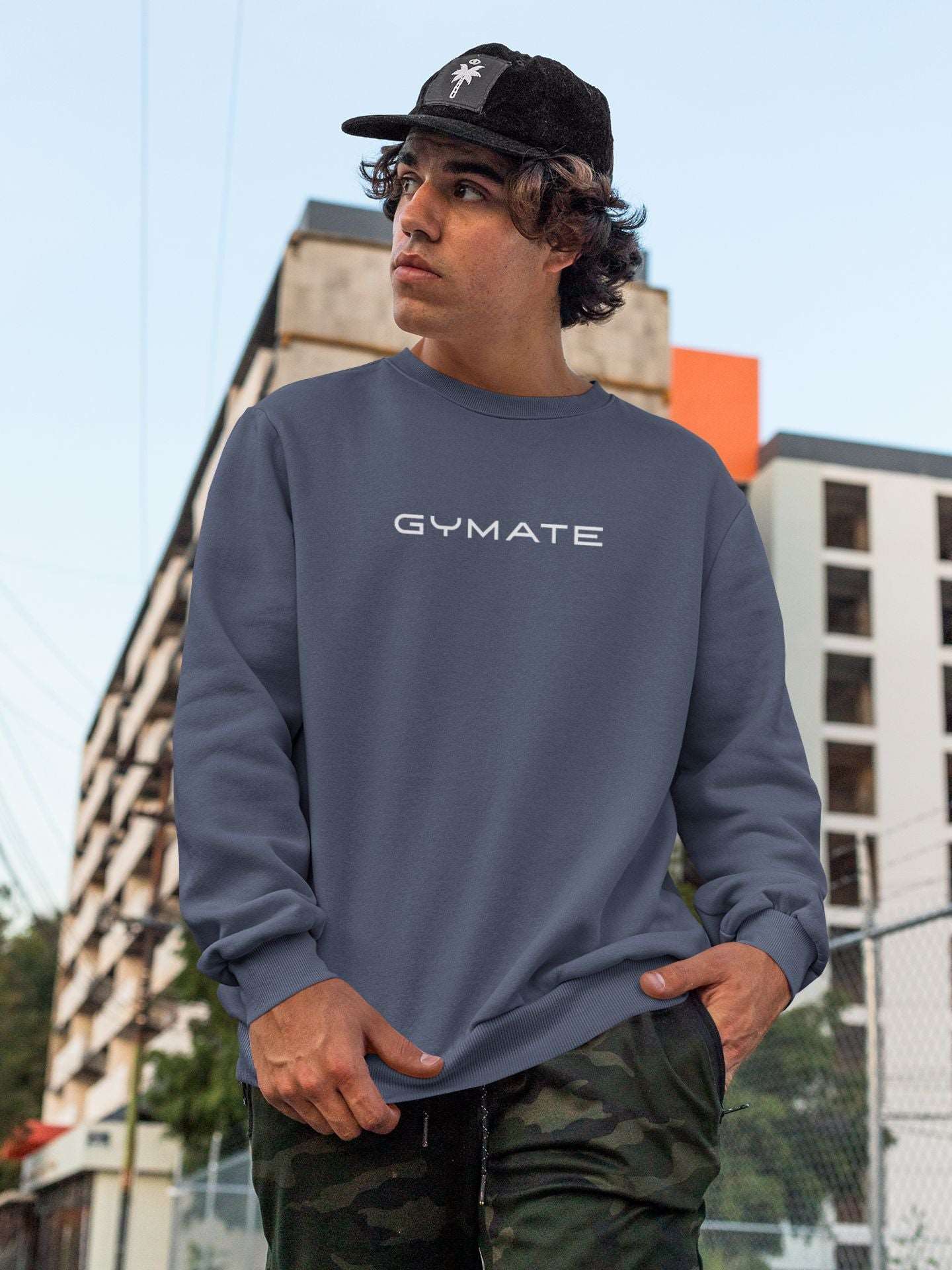 Mens Sweatshirt Original Gymate Logo [large/ctr] airforce blue