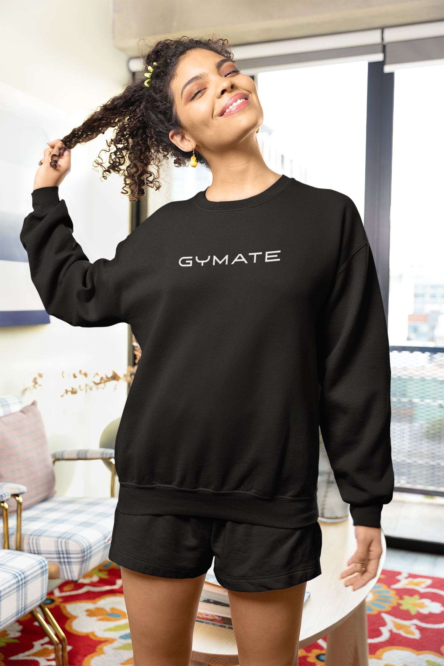 Womens Sweatshirts Original Gymate Logo [large] black