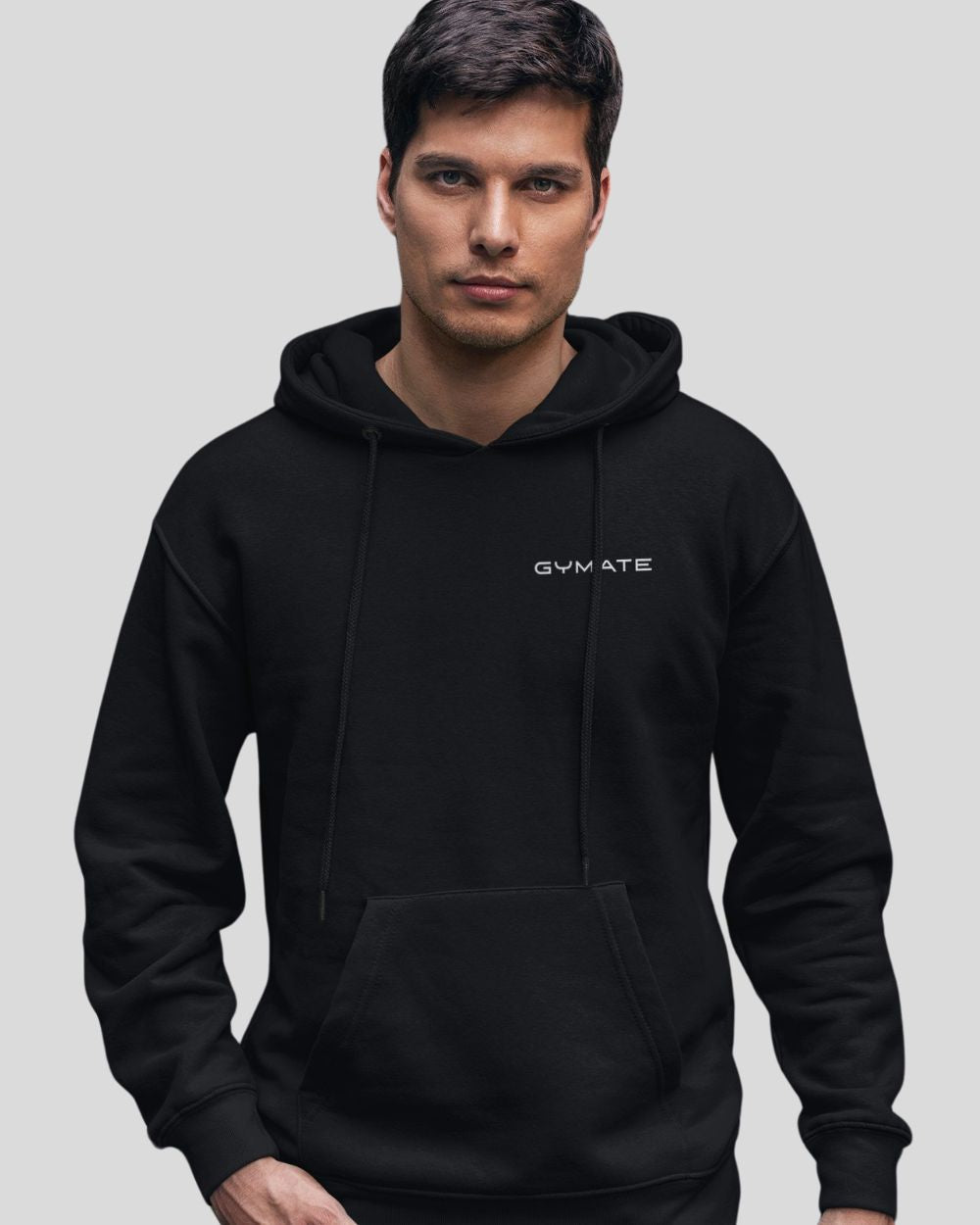 black Mens Hoodies Designer Gymate Original small logo [chest]